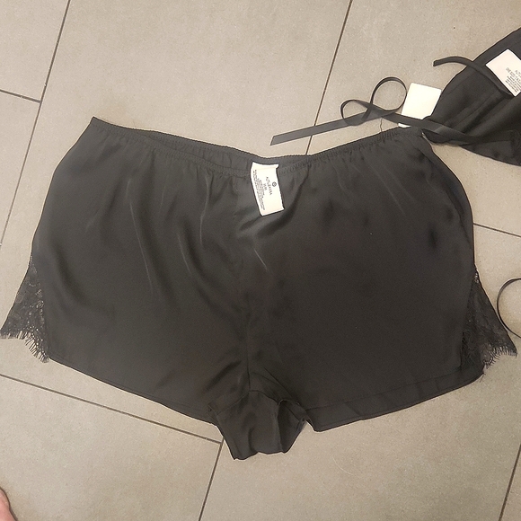 NWT Altuzarra x Target Black Satin Sleep Set - shorts, sleep mask, bag - Picture 5 of 9